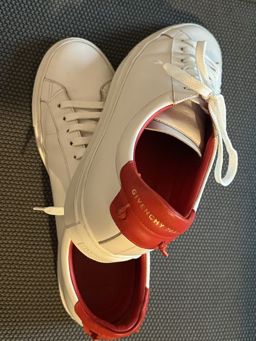 Givenchy Urban Street  sneakers alb/rosu , piele naturala