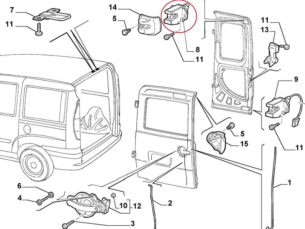 Брава за задна врата за Fiat Doblo (2001-2010)