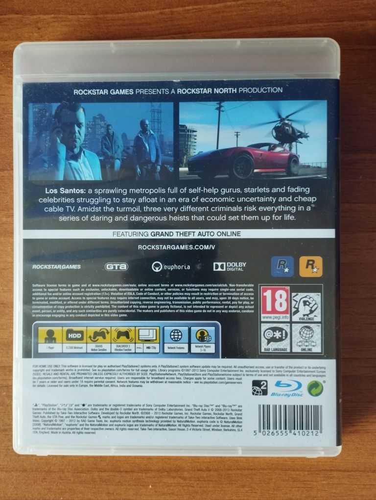 GTA 5 PS3 cu hartă, ambalaj original