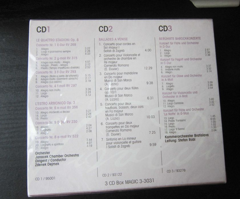 cadou rar cd3 Vivaldi -Anotimpurile,Concerte Baroc,Balade 2004 Germany