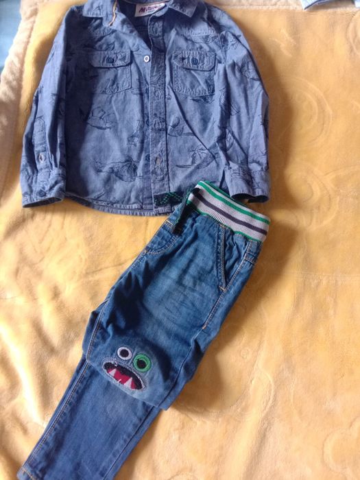 Джинсы Next, рубашка джинсовая.