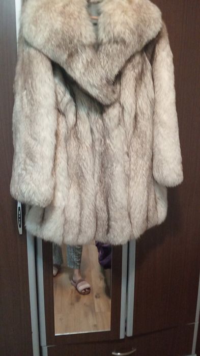 Haina de blana vulpe polara, naturala