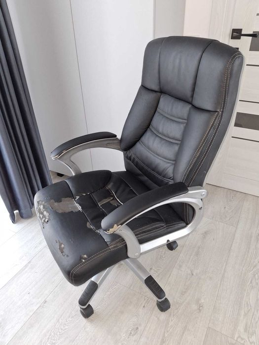 Scaun de birou ergonomic Kring Bokai, piele ecologica, Negru