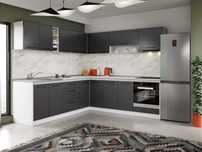 Set Mobila Bucatarie Colt Mina Grafit 240*240 Gri Antracit – C87