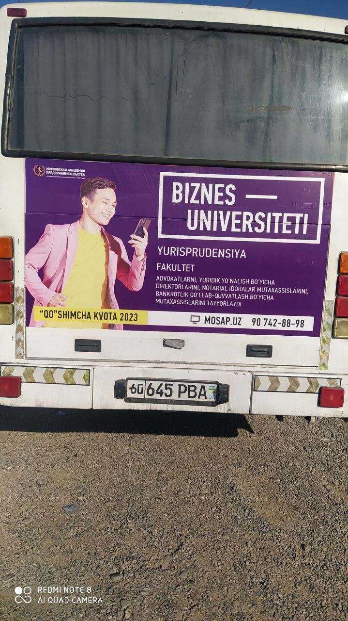 Aftobusda reklamalar Toshkentda /Тошкентда автобусларда рекламалар