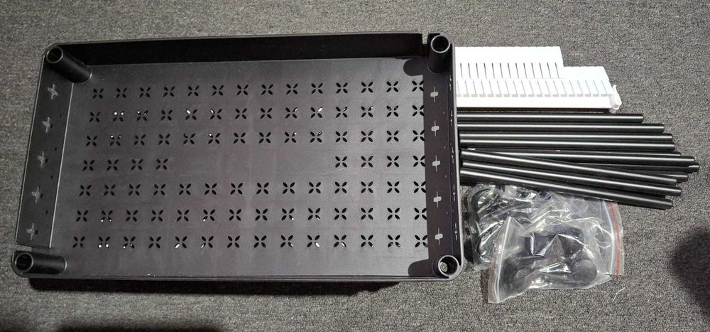Carucior depozitare KINGRACK, 4 nivele, cu roti, negru