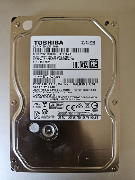 Toshiba – 1TB SATA Hard Disk HDD