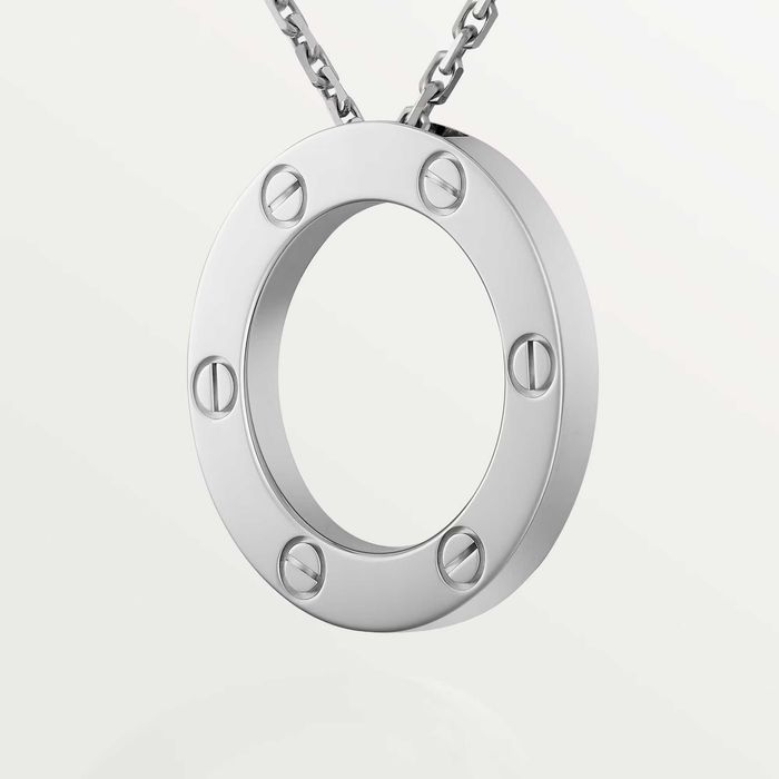 CARTIER Love White Gold Large Pendant Дамскo Колие