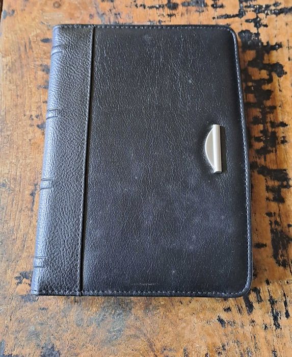 папка луксозна за документи кожена черна Марксман Marksman размер А5