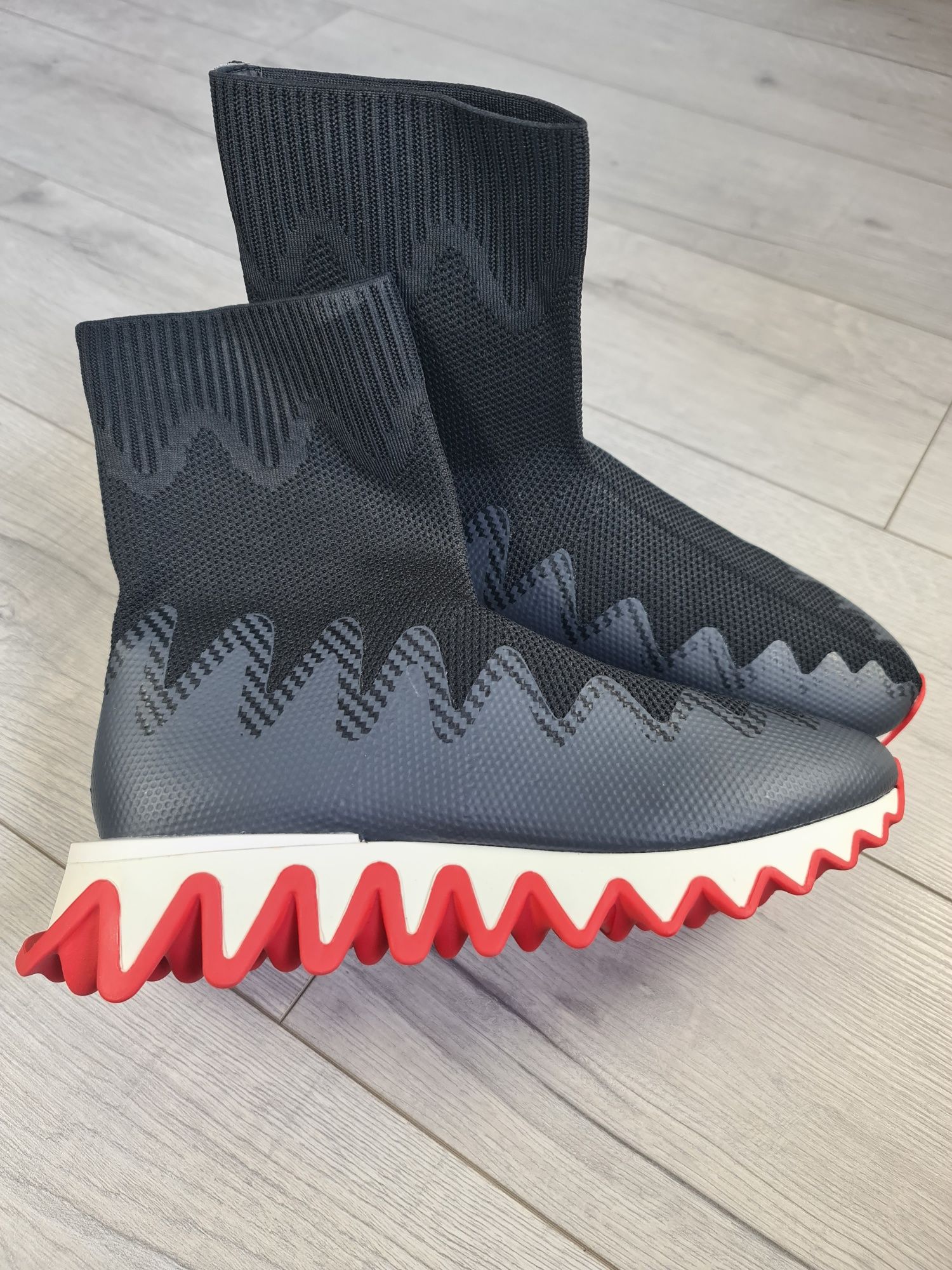 ‼️Tenisi-Sneakers-Trainers-Christian-Louboutin-Sharky-Sock-43-Noi‼️