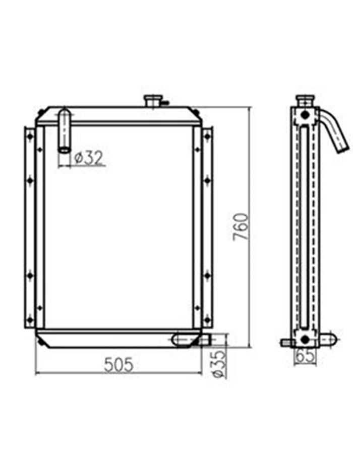 Radiator NOU racire motor Doosan Solar 55-V Plus  13F41000 202-00056C