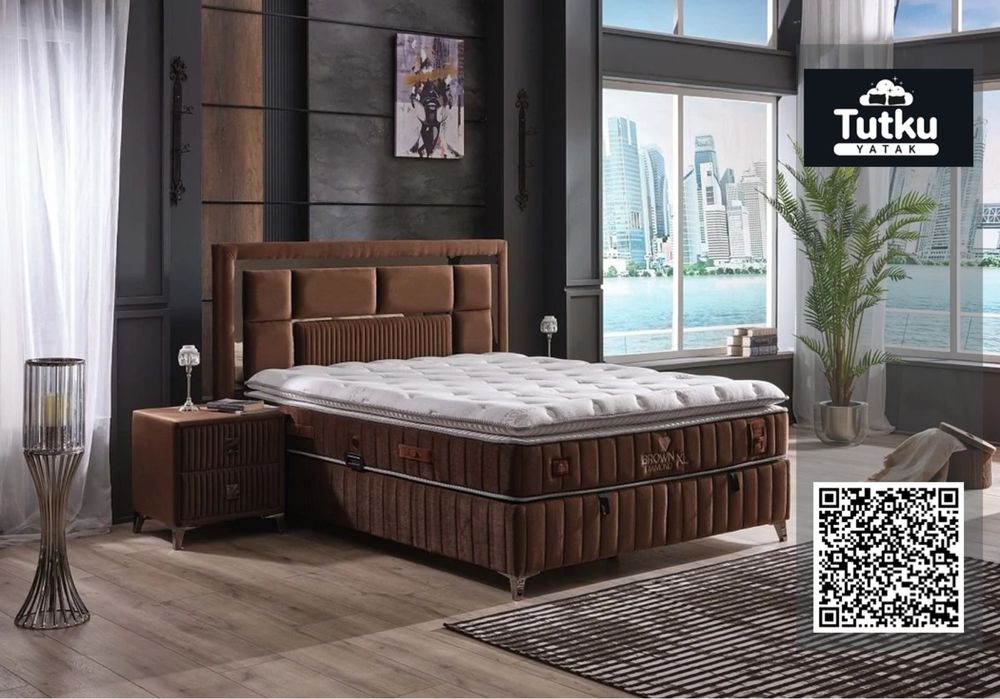Тапицирано легло Brown Diamond XL