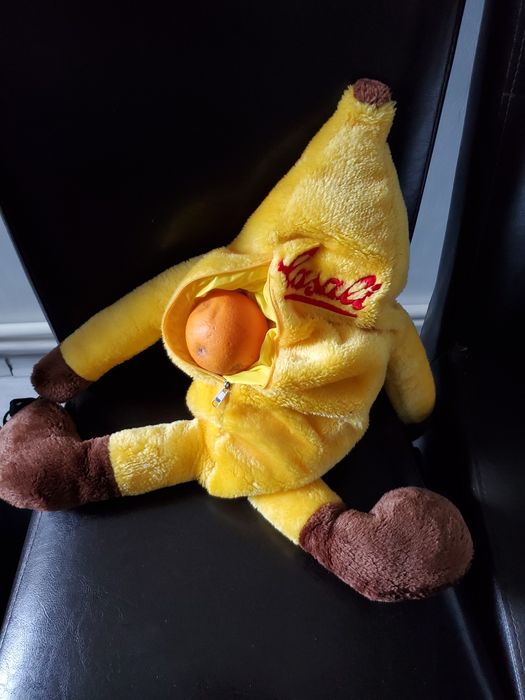 Rucsac banana din pluș cu catarame 60 cm