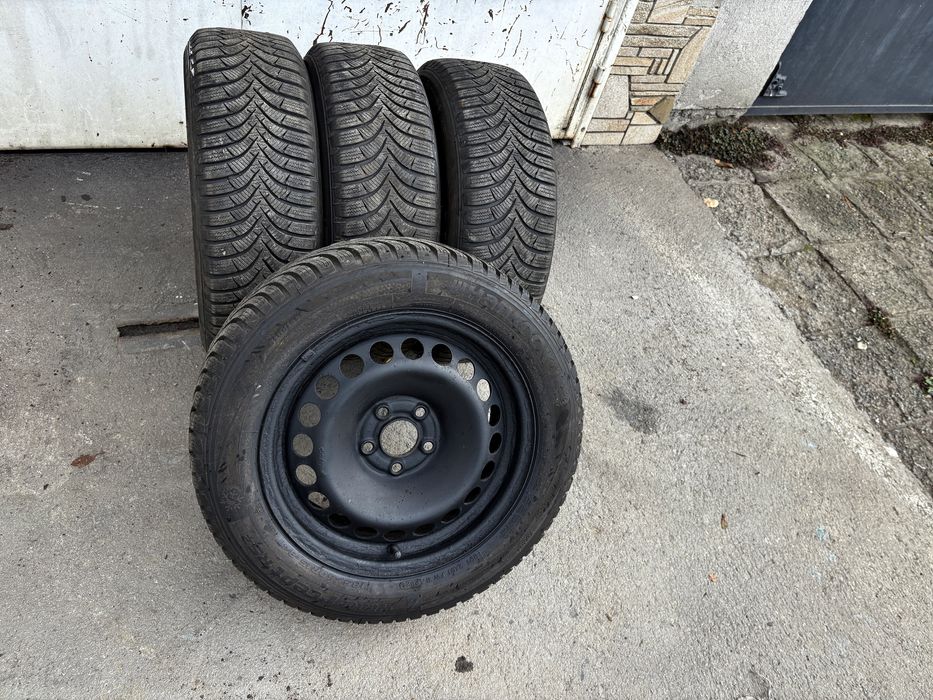 4бр. зимни гуми с джанти 185/60 R15цола от Audi A1 5x100 Skoda Seat Vw