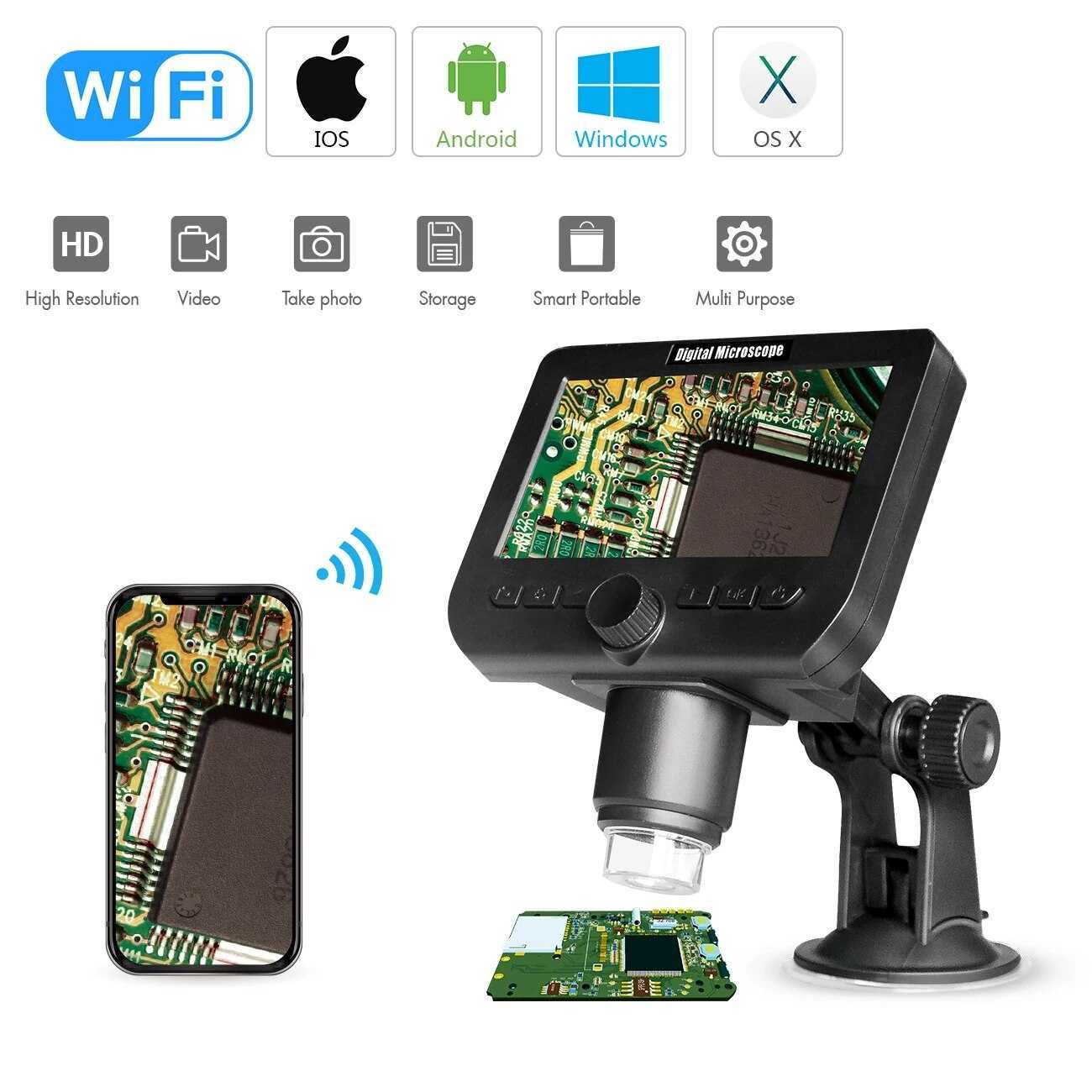 Microscop wifi ecran LCD inregistrare