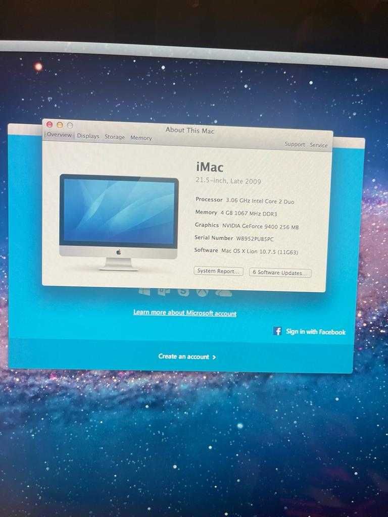iMac 21.5' , Intel Core 2 Duo, 3 GHz