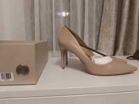 Pantofi din piele stilleto Eva Longoria, nude, masura 41
