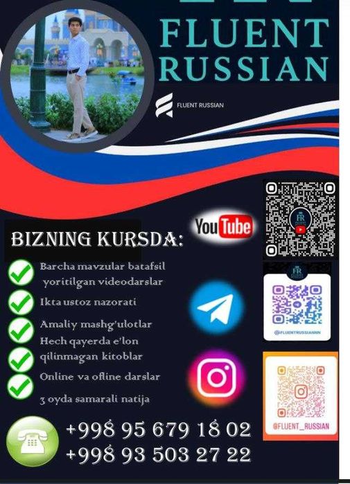 Rus tili 3 oyda.