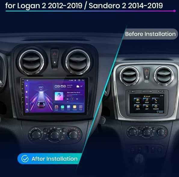 Navigatie Android Dacia Logan 2 Carplay Android Auto + Camera