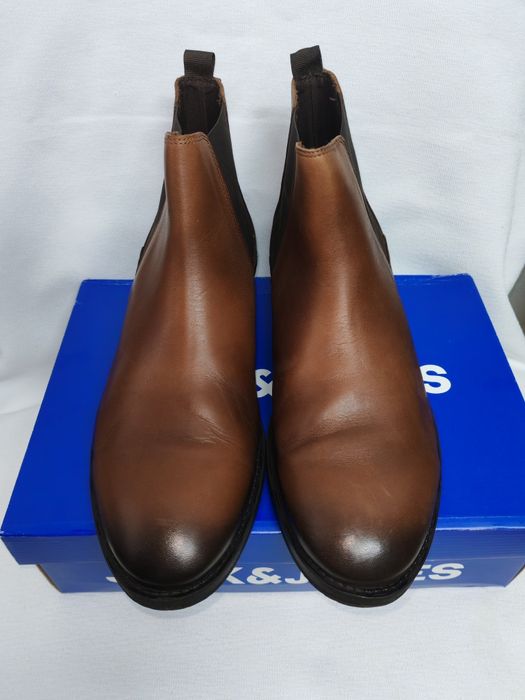 Удобни мъжки боти от естествена кожа Jack&Jones №46, 70 лв