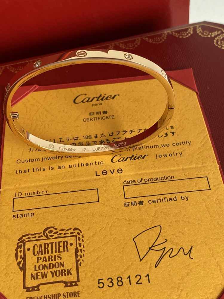 Brățară Cartier LOVE 17 Rose Gold 23K Slim