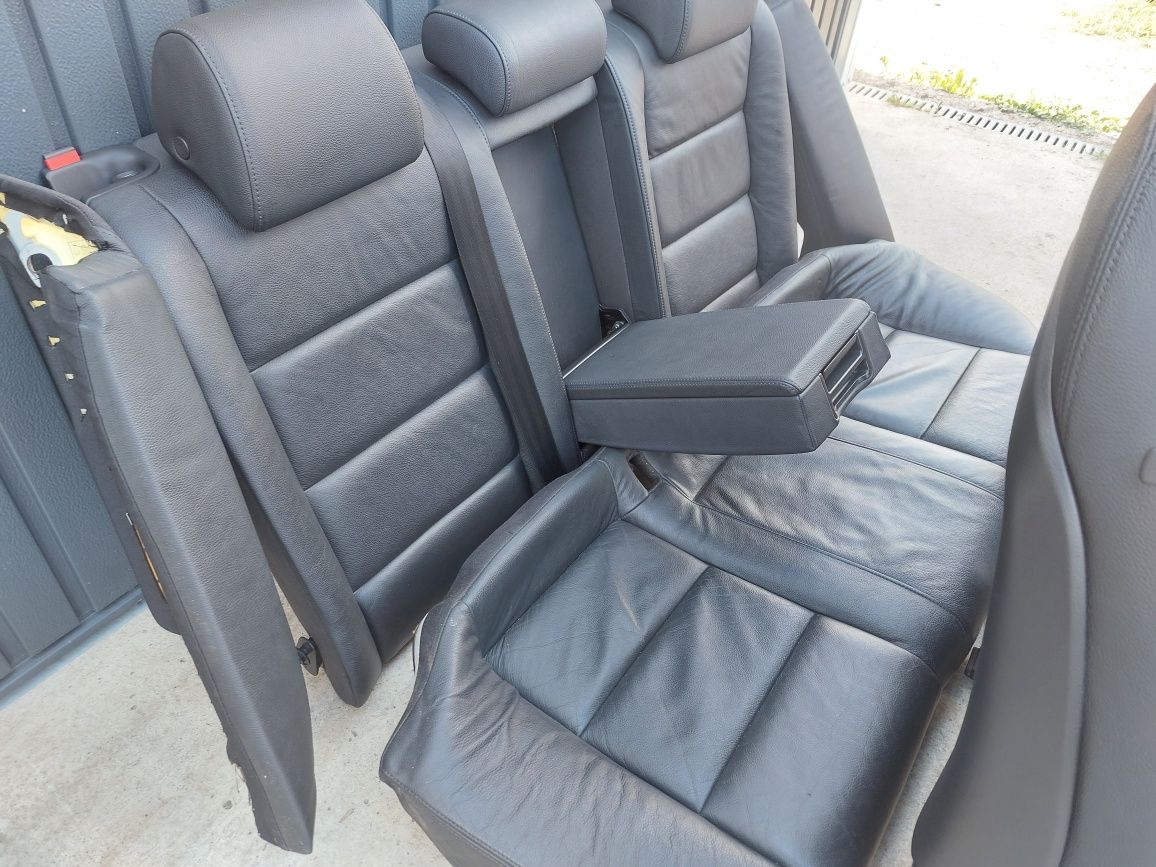Set interior scaune + banchete piele neagra AUDI A6 C6 4F 2004-2011