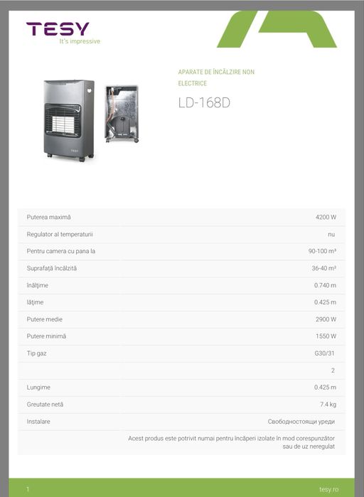 Soba pe gaz, mobila tesy, cu tot cu butelie.