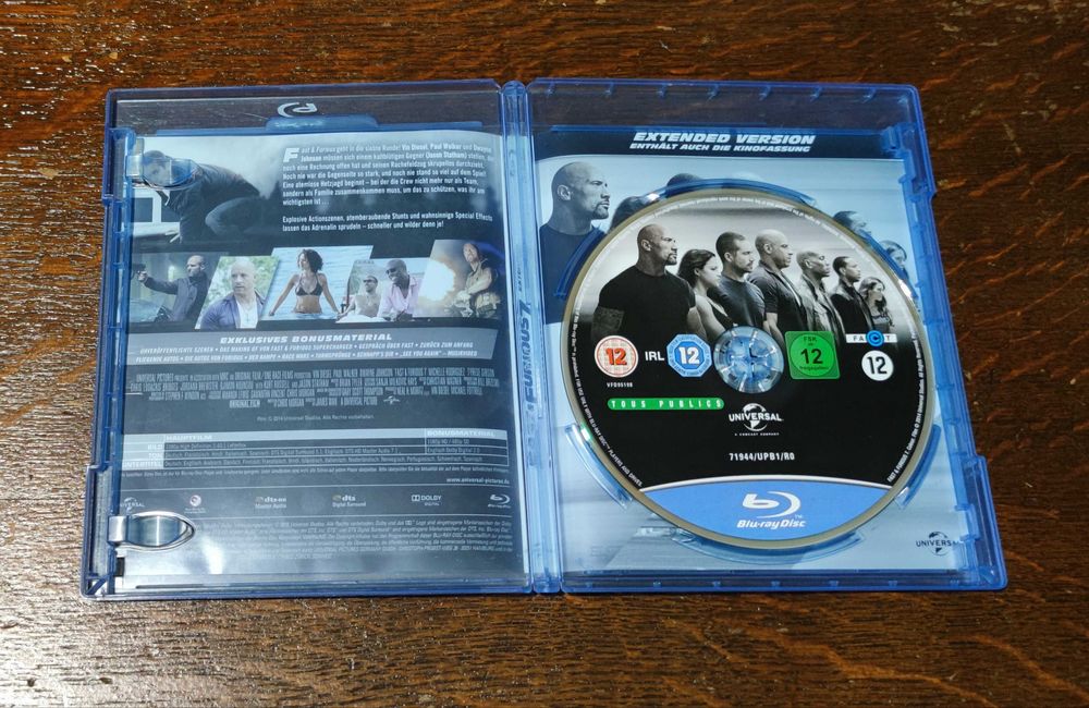 Fast and Furious 7 Blu-Ray DVD диск Extended Version