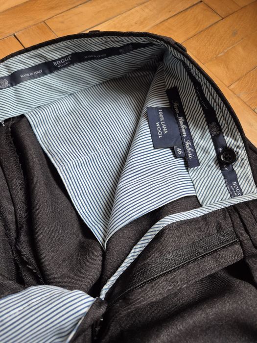 Pantaloni Boggi Milano Țesătură Italiană Fină 100% Lână, Bărbați 46