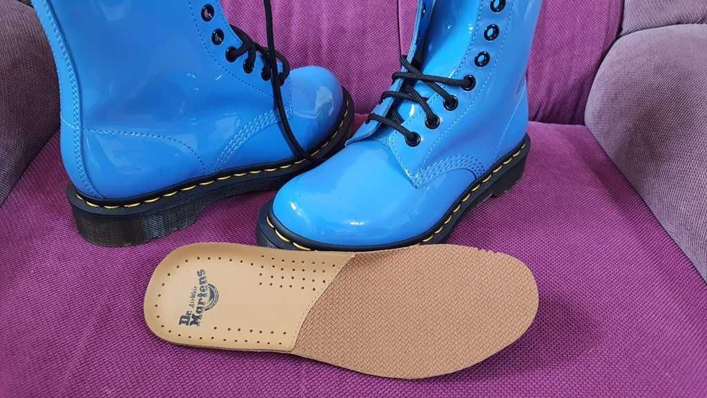 Ghete trendy full piele naturala Dr. Martens Patent Lamper marime 36