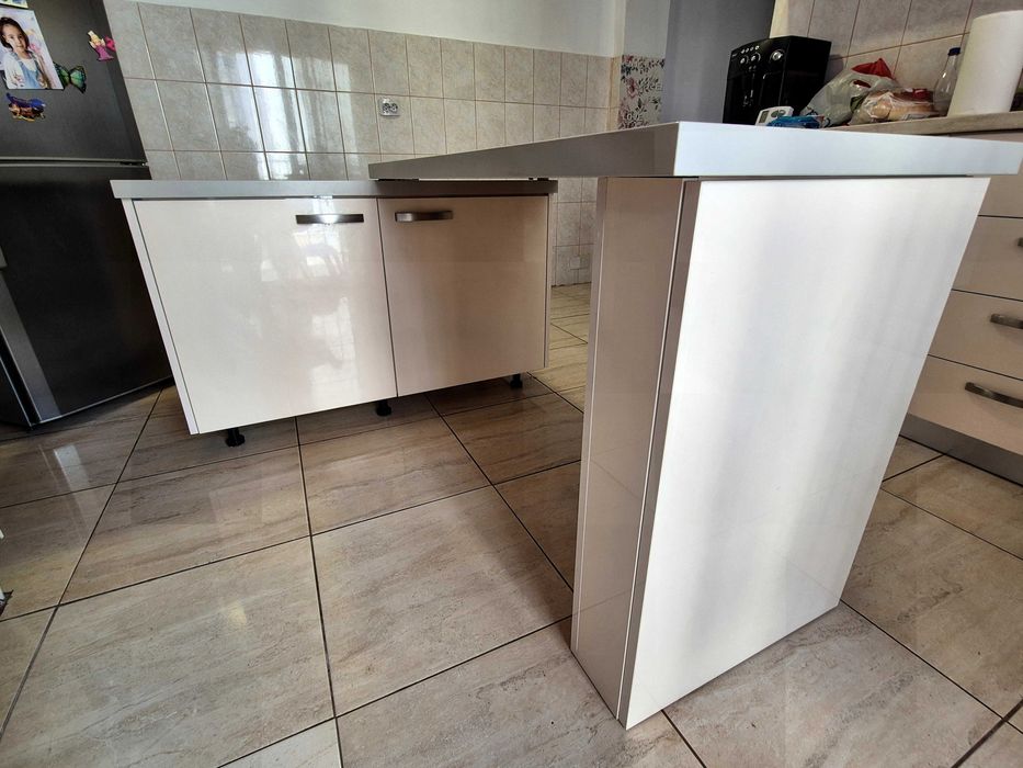 Insula bucatarie modulara cu spatii depozitare MDF 180 / 60 cm