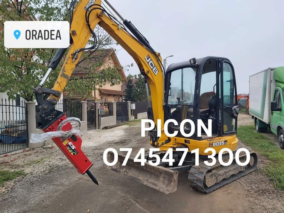 Miniexcavator cu forța mare, picon închiriat dumper bobcat sapat canal