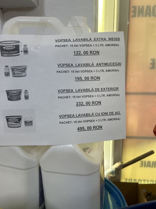 Vopsea lavabila kober 15l cu amorsa gratis oferta