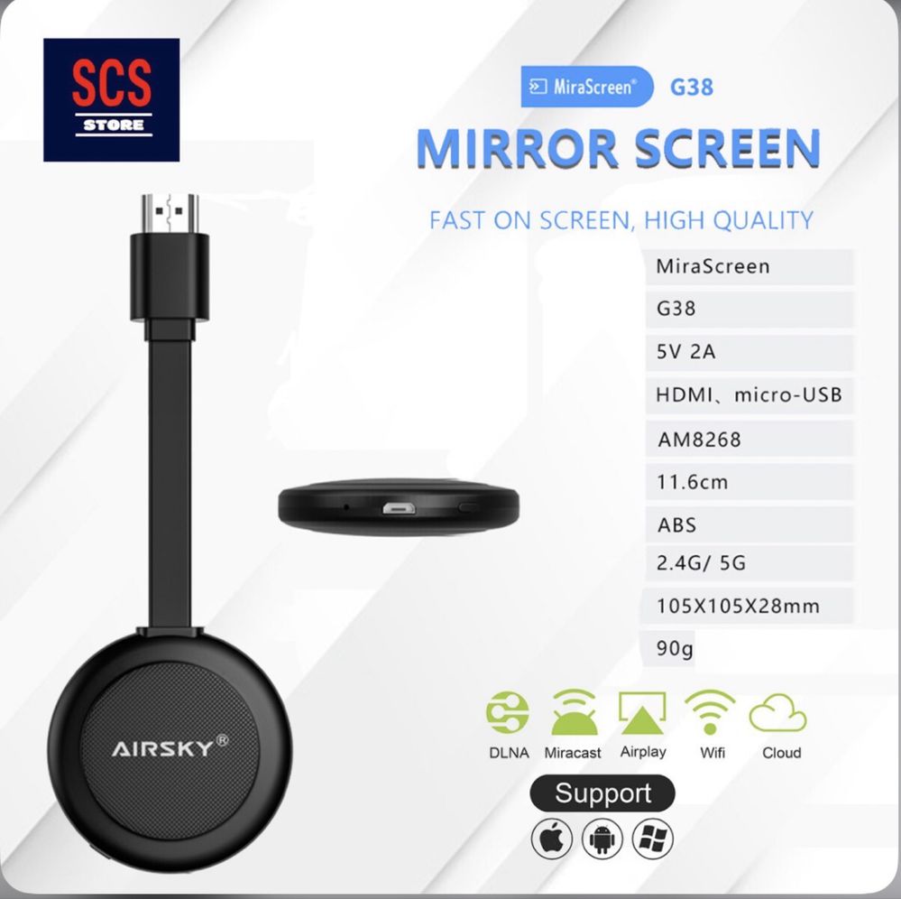AIRSKY Chromecast WiFi adapter mira sreen miracast