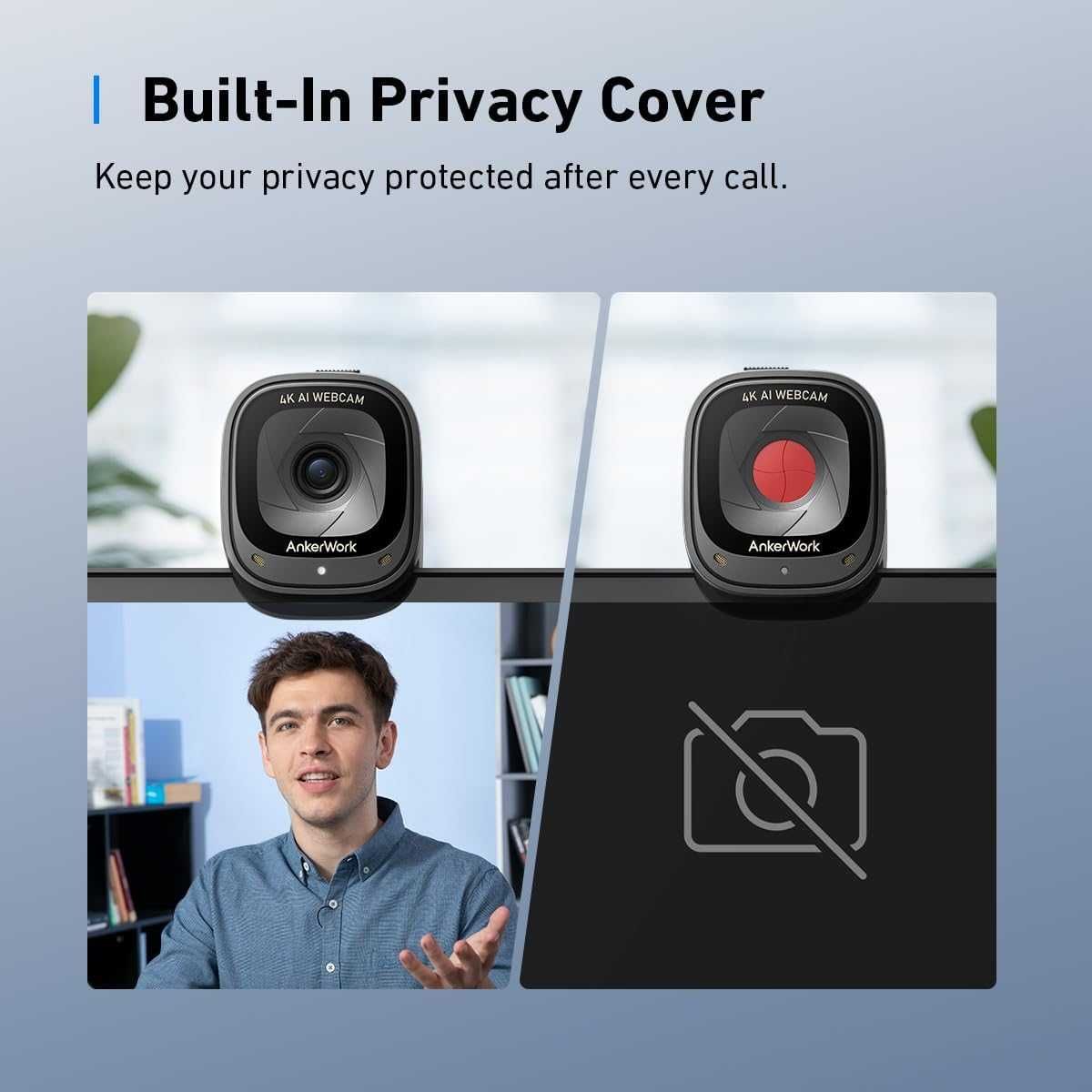 AnkerWork C310 Webcam 4K AI Powered,HDR уебкамера