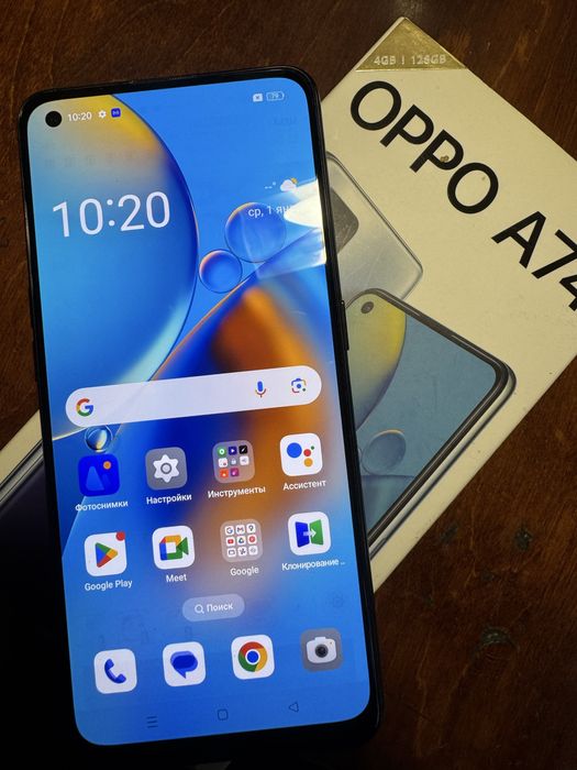 Оппо а74, 128гб с коробкой