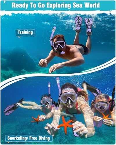 Нов Шнорхелинг сет 3 в 1 регулируеми плавници за възрастни маска море