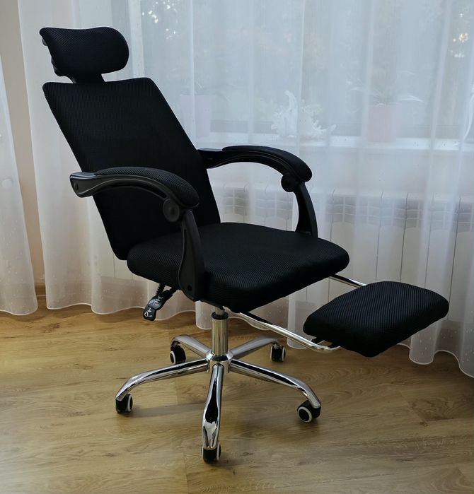Scaun de birou directorial ergonomic cu tetiera cu suport lombar