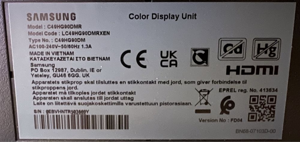 Монитор Samsung C49HG90DMR