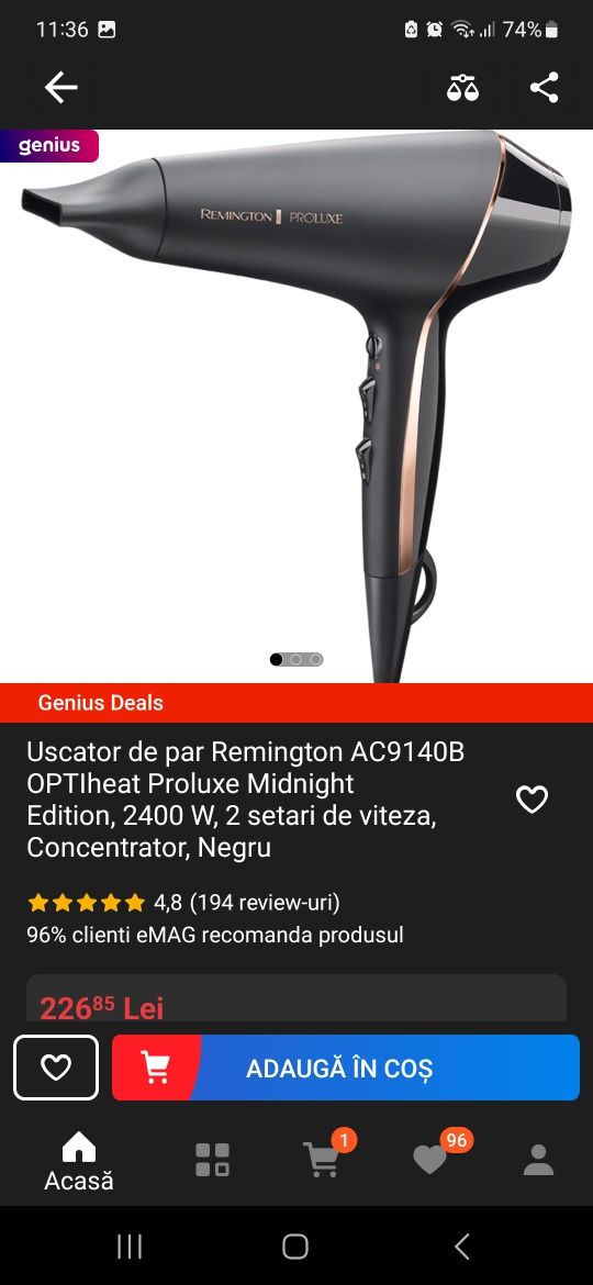 Uscator de par Remington