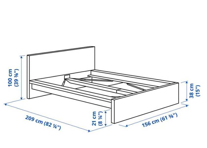 IKEA MALM лелго 140x200cm с 24cm ANNELAND матрак
