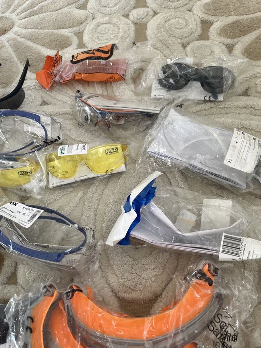 Сиз рабочие очки, safety glasses, chem.goggles (черные, белые, желтые)