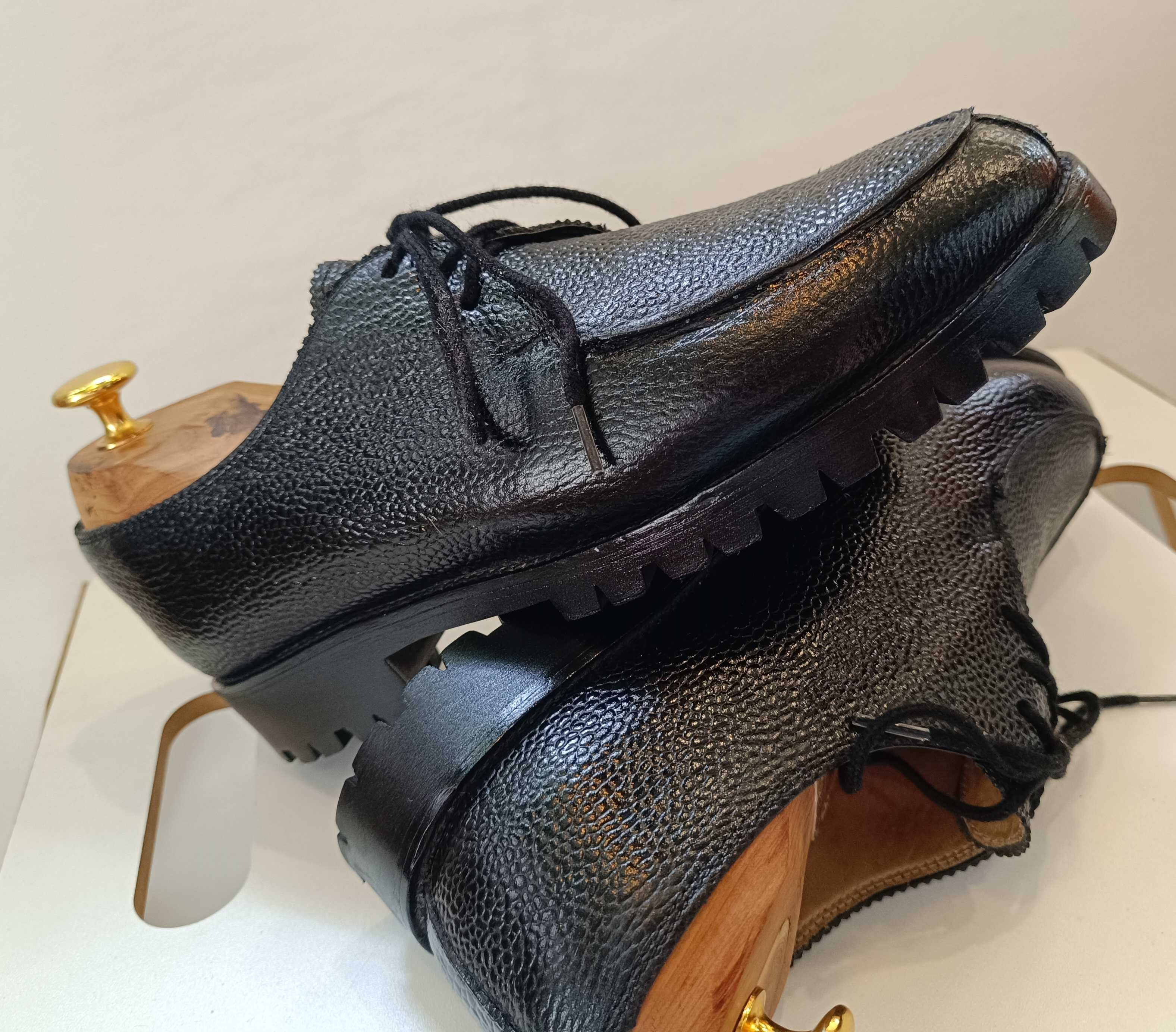 Pantofi derby 38.5 39 premium D. H. Pollak piele naturala superioara