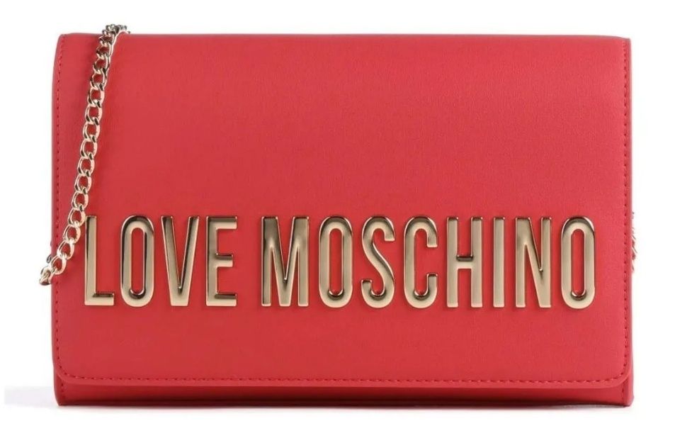 Нова оригинална дамска чанта Love Moschino в червено