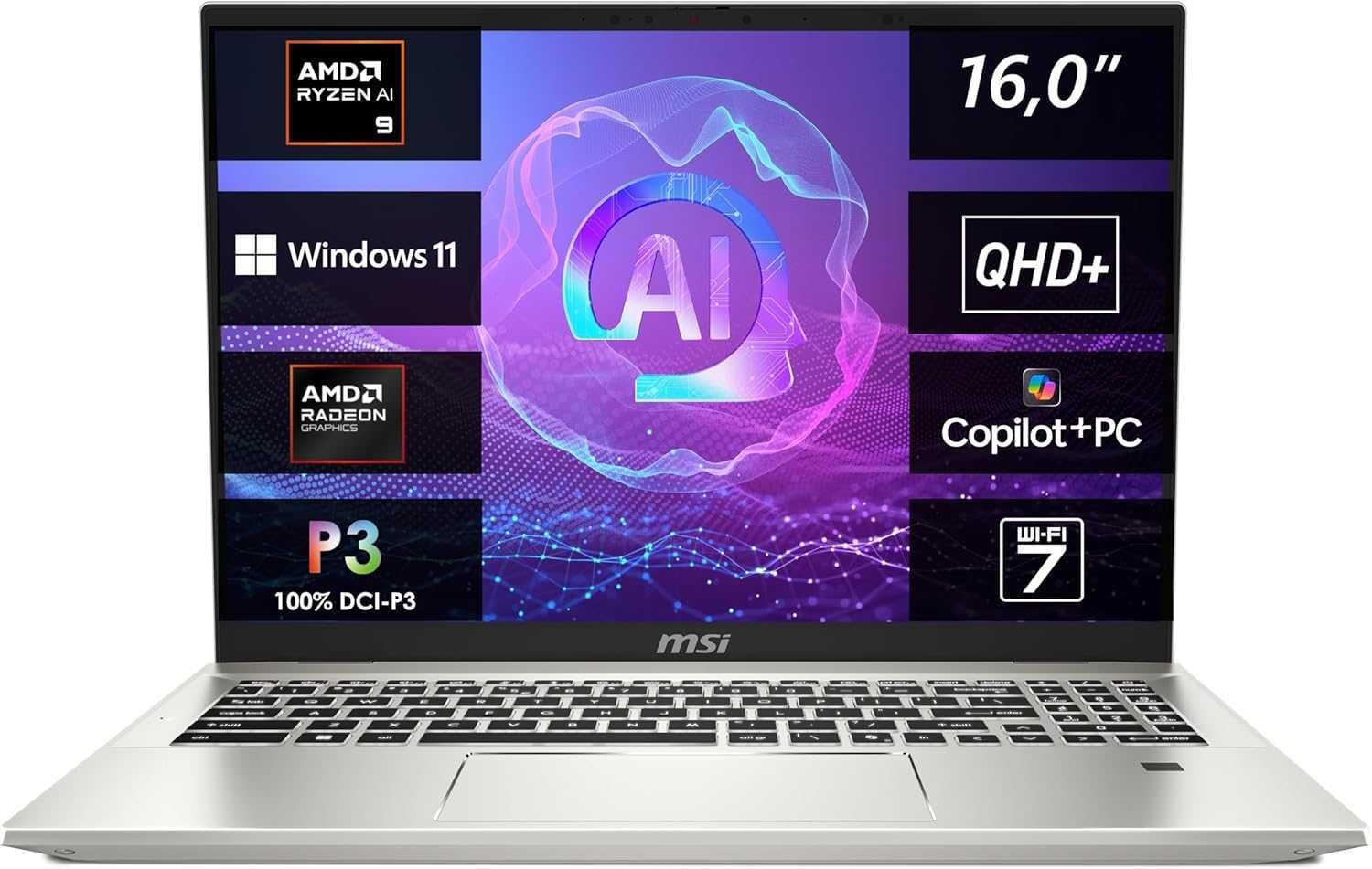 НОВ MSI Prestige A16 AI+ A3HMG,AMD Ryzen AI 9 365, 16'', IPS QHD 165HZ