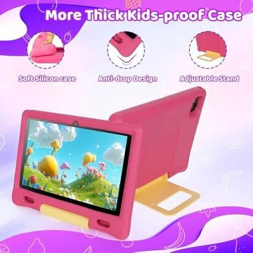 Нов Детски таблет 10" Android 14, Octa Core, 16GB RAM, 128GB, розов