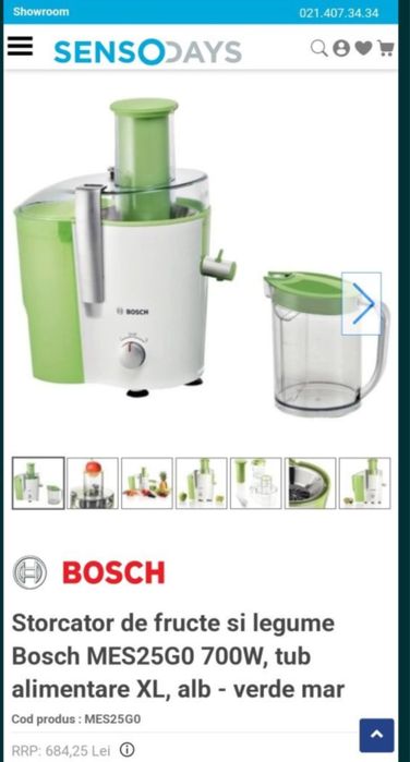 Storcator legume si fructe Bosch