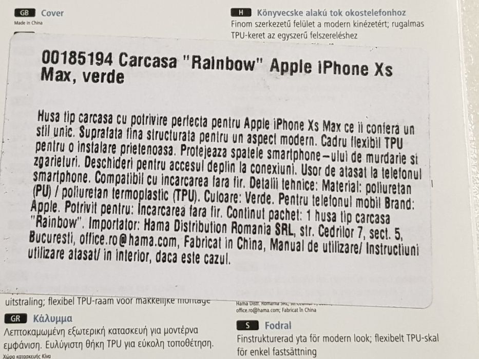 Carcasa de protectie Hama Rainbow pentru iPhone Xs Max, Verde - poze