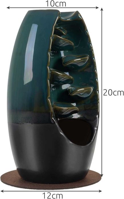 Suport conuri parfumate ceramic efect de cascada cu 55 conuri incluse