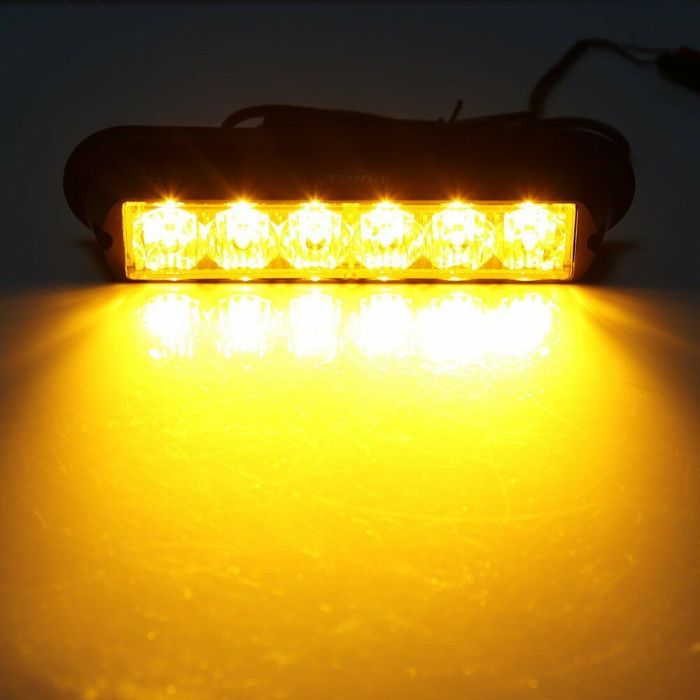 6 LED! Сигнална лампа, лед, блитз, аварийна мигаща светлина 6 диода!